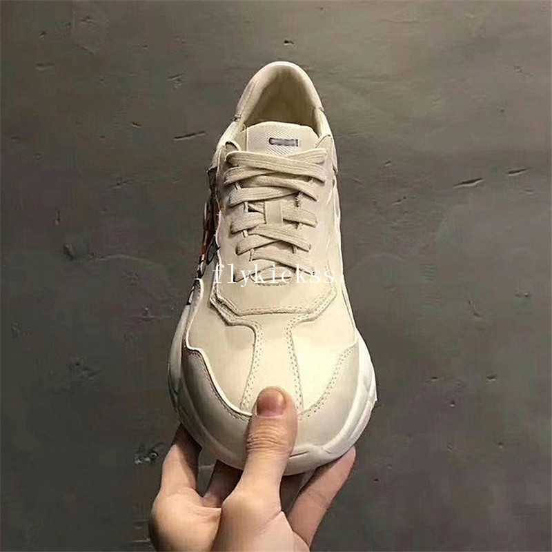 GC Pattern Rhyton Vintage Trainer Sneaker Cream